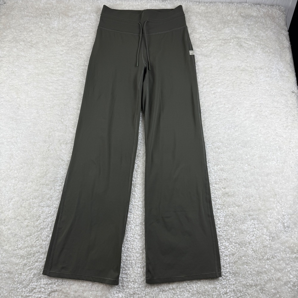 Vuori Daily Wide Leg Pants Women S Olive Green Drawstring Performance Lounge